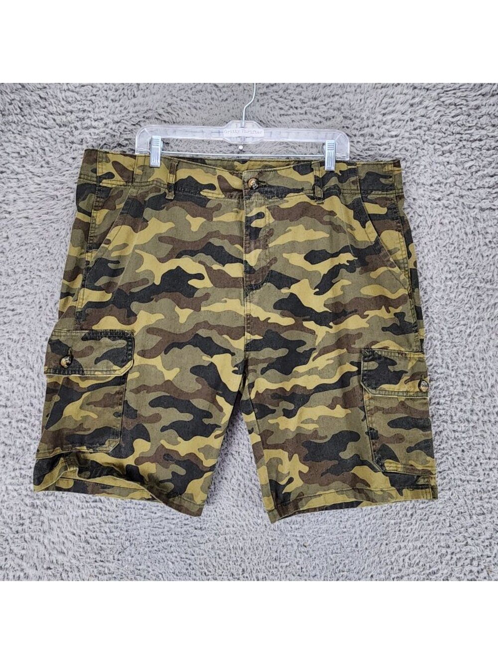 Highland Shorts Mens 40 Green Camo Cotton High Rise Cargo